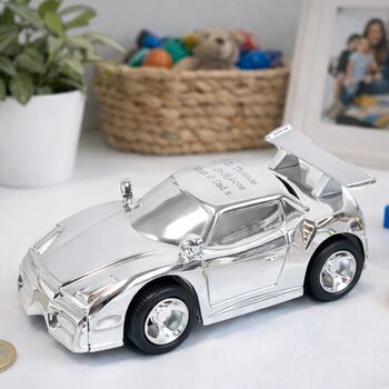 Personalised Silver Plated Money Box. Keepsake Gift For Any Child For A