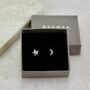 Tiny Moon And Star Stud Earrings, thumbnail 4 of 10