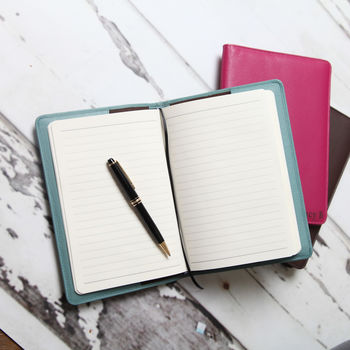 Personalised Luxury Leather Refillable Notebook, 10 of 12