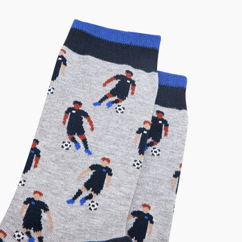 Football Players Bamboo Socks In Light Grey, 2 of 4