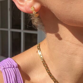 Crystal Daisy Hoop Earrings, 10 of 12
