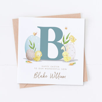 Personalised Blue Easter Chicks Card, 3 of 4
