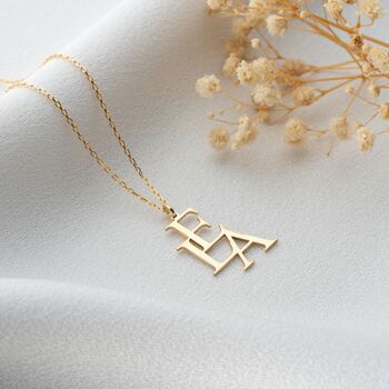 Vertical Initials Necklace In Sterling Silver, 4 of 8