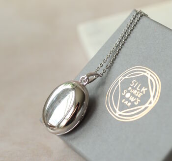 925 Sterling Silver Oval Album Locket, 7 of 9