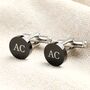Personalised Initials Stainless Steel Dark Cufflinks, thumbnail 1 of 2