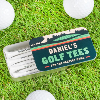 Personalised Set Of Golf Tees In Tin, 3 of 4