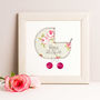 Personalised Embroidered New Baby Framed Artwork, thumbnail 1 of 9