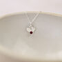 Sterling Silver Small Birthstone Heart Pendant, thumbnail 5 of 6