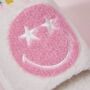 Open Toe Happy Face Plush Slippers, thumbnail 2 of 5