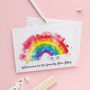 New Baby Rainbow Personalised Card, thumbnail 3 of 4