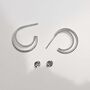 Sterling Silver Twist And Shout Stud Hoops, thumbnail 4 of 6