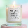 World's Best Nursery Teacher Personalised Candle Gift, thumbnail 1 of 6