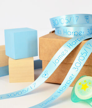 New Baby 15mm Personalised Printed Ribbon, 2 of 6