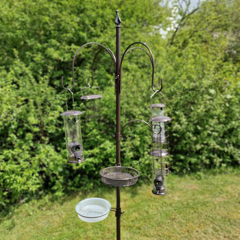 Bird Feeding Station With Five Feeders And Patio Stand, 4 of 10