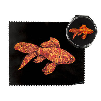 Red Gold Fish Compact Mirror And Lens Cloth Set, 5 of 10
