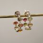 Pink Green Tourmaline Silver Hoop Earrings, thumbnail 10 of 12