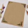 A4 Kraft Letter Writing Paper With Floral Corners, thumbnail 3 of 4