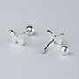 Sterling Silver Butterfly Screw Back Stud Earrings, thumbnail 1 of 5