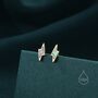 Sterling Silver Extra Tiny Opal Lightning Bolt Stud Earrings, thumbnail 1 of 12