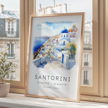 Santorini Greece Travel Wall Art Poster, 2 of 7