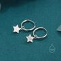 Sterling Silver Delicate Star Huggie Hoop Earrings, thumbnail 8 of 12