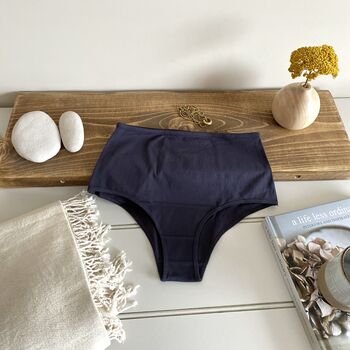 Charcoal Cotton High Rise Knicker, 2 of 2