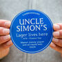 Personalised Blue Plaque Coaster For Uncle, thumbnail 1 of 5