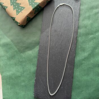 Classic Medium Length Ball Chain In Sterling Silver, 5 of 5