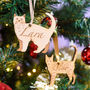 Traditional Wooden Cat Christmas Decoration Personalised, thumbnail 10 of 12