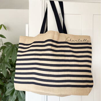 Personalised Name/Text Oversized Stripe Bag, 4 of 6