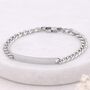 Personalised Mens Silver Stainless Steel Curb Chain ID Bar Bracelet, thumbnail 3 of 12