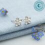Sterling Silver Forget Me Not Stud Earrings, thumbnail 4 of 5