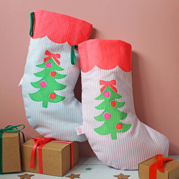 Personalised Striped Scallop Christmas Stocking, 2 of 7