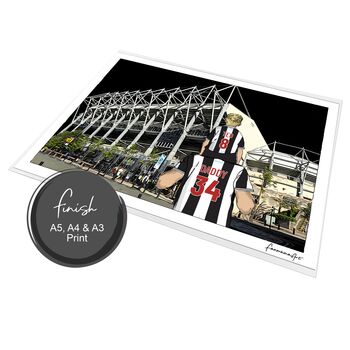Newcastle United Personalised Stadium Print Or Card, 9 of 10