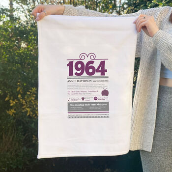 Personalised 60th Birthday Gift Microfibre Tea Towel, 8 of 9