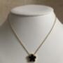 Five Leaf Black Single Clover Pendant Necklace, thumbnail 4 of 5