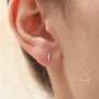 Tiny Cz Bar Screw Back Earrings In Sterling Silver, thumbnail 5 of 12