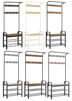 Coat Rack With Shoe Storage Bench And Hooks, 9 of 9