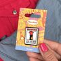 Wallace And Gromit | Feathers Mcgraw Wanted Poster Enamel Pin Badge, thumbnail 1 of 4