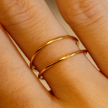 Thin Adjustable Double Band Ring, Minimalist Jewellery, 5 of 5