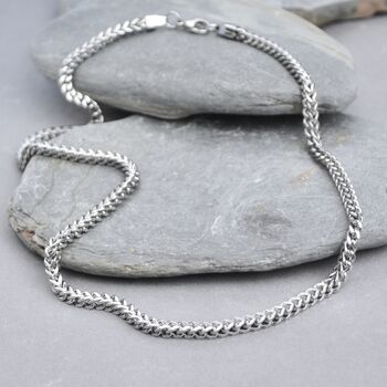 Men's Chunky Wheat Link Stainless Steel Chain, 2 of 8