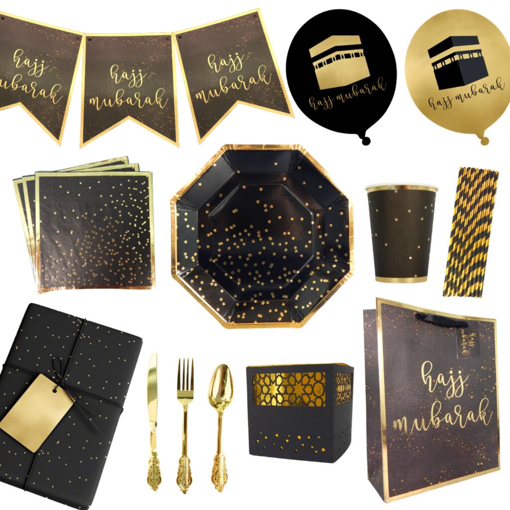 Hajj Black And Gold Party In A Box Decorations, 1 of 12