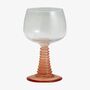 Retro Pink Ripple Stemmed Wine Glasses Set Of Four, thumbnail 2 of 5