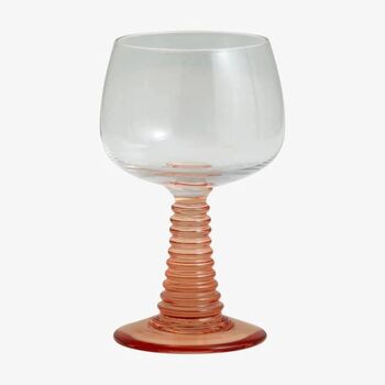 Retro Pink Ripple Stemmed Wine Glasses Set Of Four, 2 of 5