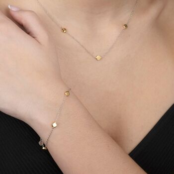 Two Tone Gold Disc Charm Bracelet, 2 of 2