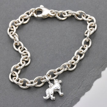 Border Collie Dog Personalised Silver Charm, 6 of 11
