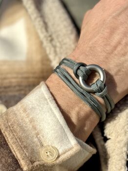 Green Paracord Vegan Cremation Urn Bracelet Memorial Keepsake For Ashes, 7 of 12