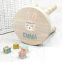 Personalised Cute Bunny Kids Wooden Stool, thumbnail 2 of 6