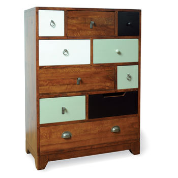 Eclectic Ten Drawer Tall Chest Natural, 4 of 4