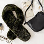 Forest Leopard Faux Fur Scarf, thumbnail 1 of 3